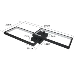 NETTLIFE Plafonnier LED dimmable avec télécommande 40W métal design moderne lampe de lampe de cuisine pour salle à manger bureau