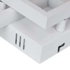 NETTLIFE Plafonnier LED Dimmable avec Télécommande 40W Métal Blanc Lampe de Cuisine Design Moderne pour Salle à Manger Salon