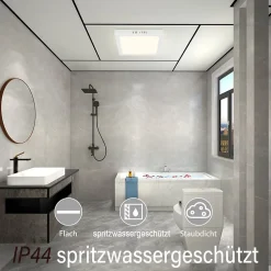 NETTLIFE Plafonnier LED 4000K 18W Blanc 23CM IP44 Lampe de Salle de Bain Lampe Moderne Carré Blanc Neutre Étanche pour Bureau