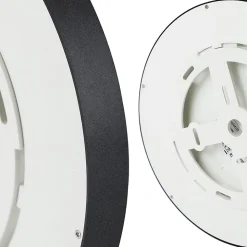 NETTLIFE Plafonnier LED Lampe Plate Noir 15W Lampe Ronde Lampe de Salle de Bain IP44 Lampe Blanc Chaud Diamètre 18cm