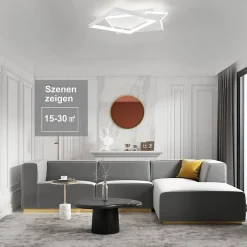 NETTLIFE Plafonnier LED Lampe à Intensité Variable 50W Design Moderne avec Télécommande en Métal pour Salle à Manger Cuisine