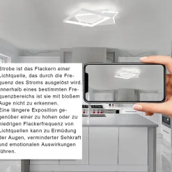 NETTLIFE Plafonnier LED Lampe à Intensité Variable 50W Design Moderne avec Télécommande en Métal pour Salle à Manger Cuisine