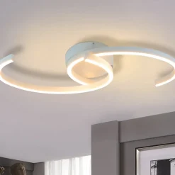 NETTLIFE Plafonnier LED Lampe de Salon 60cm 3000K Blanc Chaud Lampe Design Lampe de Cuisine Lampe Décorative pour Balcon Bureau