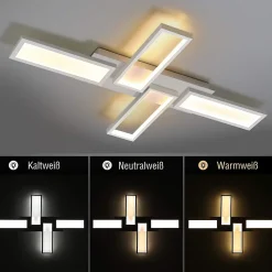 NETTLIFE Plafonnier LED lampe de salon blanc dimmable 58W 82.7CM carré design moderne avec télécommande