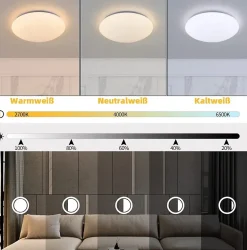 NETTLIFE Plafonnier LED Lampe de à Coucher Ciel Étoilé Intensité Variable avec Télécommande 37 W Lampe de d'Enfant 28 cm pour