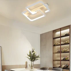 NETTLIFE Plafonnier LED Moderne 19W, 30 cm Lampe Blanc Chaud 3000 K Design pour Intérieur Couloir Chambre Cuisine Salon Studio