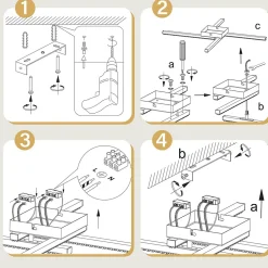 NETTLIFE Plafonnier LED Moderne Design 24W Noir 3000K blanc chaud