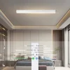 NETTLIFE Plafonnier LED Moderne 80CM Lampe de Bureau Longue Plafond 25W Dimmable avec Télécommande pour Salon Chambre à Coucher