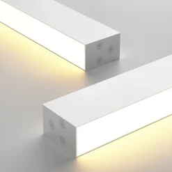 NETTLIFE Plafonnier LED Moderne 80CM Lampe de Bureau Longue Plafond 25W Dimmable avec Télécommande pour Salon Chambre à Coucher