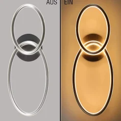 NETTLIFE Plafonnier led nettlife, plafonnier de salon, design moderne avec anneaux lumière blanche chaude 3000k 29w 62,5 cm