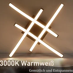 NETTLIFE plafonnier LED noir 24W 3000K blanc chaud design moderne