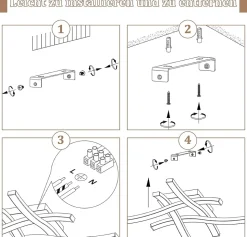 NETTLIFE plafonnier LED noir 24W 3000K blanc chaud design moderne