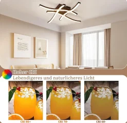 NETTLIFE plafonnier LED noir 24W 3000K blanc chaud design moderne