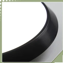 NETTLIFE Plafonnier LED noir, IP44, 15W, avec détecteur de mouvement intérieur, lampe ronde de cave 30 cm, 4000K