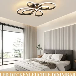NETTLIFE Plafonnier LED Noir Intensité Variable 80 cm Salon 78W Moderne avec Télécommande Design Idéal pour Salle à Manger Bureau