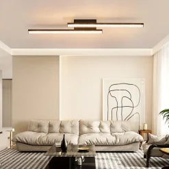 NETTLIFE Plafonnier LED Noir 12 W Lampe Moderne en Métal Cristal Lumière Chaude 3000 K pour Chambre Couloir Cuisine Bureau Salon