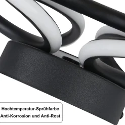 NETTLIFE Plafonnier LED Noir 17W 3000K Lampe de Couloir Moderne Blanc Chaud Géométrie Design Métal pour Couloir Entrée Cuisine