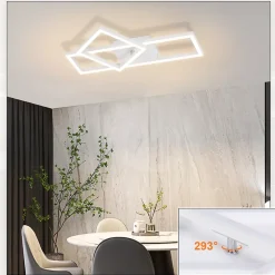 NETTLIFE Plafonnier LED plafonnier salon 20W design moderne lampe de cuisine blanc chaud carré blanc