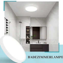 NETTLIFE Plafonnier LED plat 18 cm - 15 W, Blanc, 6000 K - Éclairage moderne cuisine, couloir, chambre