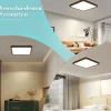NETTLIFE Plafonnier LED Plat pour à Coucher Noir 23cm à Coucher 18W Lampe de Lampe de Couloir carrée 4000K pour Salle de Bain