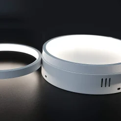 NETTLIFE Plafonnier LED plafonnier avec télécommande dimmable 52W moderne avec 4 anneaux métalliques