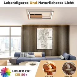 NETTLIFE plafonnier LED plafonnier moderne 12W bois 3000K