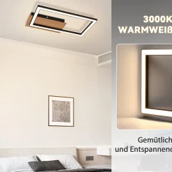 NETTLIFE plafonnier LED plafonnier moderne 12W bois 3000K