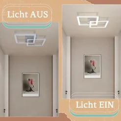 NETTLIFE Plafonnier LED Plafonnier Salon - Lampe De Cuisine Design Moderne 24w 3000k Lampe De Salon