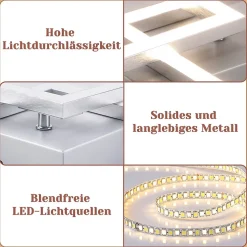 NETTLIFE Plafonnier LED Plafonnier Salon - Lampe De Cuisine Design Moderne 24w 3000k Lampe De Salon