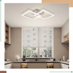 NETTLIFE Plafonnier LED Plafonnier Salon - Lampe De Cuisine Design Moderne 24w 3000k Lampe De Salon