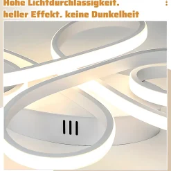 NETTLIFE Plafonnier LED plafonnier salon : 30W 40cm lampe cuisine plafonnier en blanc 3000K