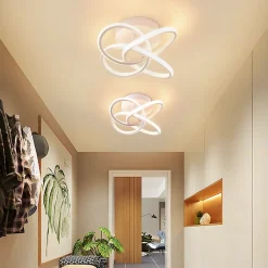 NETTLIFE Plafonnier LED pour chambre à coucher - 28 W, 3 000 K, blanc chaud, lampe de couloir, blanc