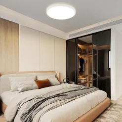 NETTLIFE Plafonnier LED plafonnier salle de bain 30cm lampe de chambre rond blanc 24W lampe de couloir 3000K