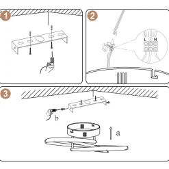 NETTLIFE Plafonnier LED pour couloir, intensité variable, avec télécommande, design moderne en forme de papillon, 36 cm, 44 W