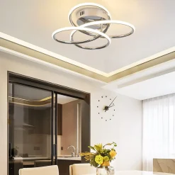 NETTLIFE Plafonnier LED pour couloir, intensité variable, avec télécommande, design moderne en forme de papillon, 36 cm, 44 W