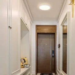 NETTLIFE Plafonnier LED ronde 18W Moderne 23cm Blanc neutre plate IP44 Lampe de Salle de bain pour chambre cuisine couloir