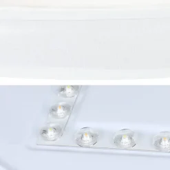 NETTLIFE Plafonnier LED Rond Blanc 30CM Moderne 12W avec Abat-Jour en Tissu 3000K Blanc Chaud pour Salon Chambre