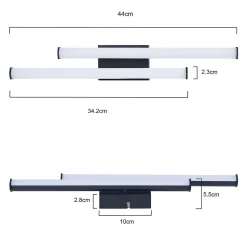 NETTLIFE Plafonnier LED salon moderne noir 12W 3000K blanc chaud chambre LED intégré en permanence
