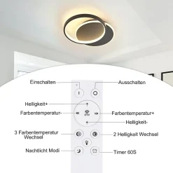 NETTLIFE Plafonnier LED Salon Dimmable Moderne Plafonnier avec télécommande pour le couloir