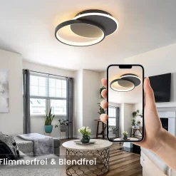 NETTLIFE Plafonnier LED Salon Dimmable Moderne Plafonnier avec télécommande pour le couloir
