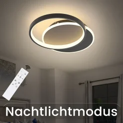 NETTLIFE Plafonnier LED Salon Dimmable Moderne Plafonnier avec télécommande pour le couloir