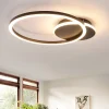 NETTLIFE Plafonnier LED Salon 24W Noir Moderne 2 Anneaux 3000K Blanc Chaud