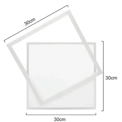 NETTLIFE Plafonnier LED Salon Chambre Lampe Dimmable avec Télécommande 42W Design Moderne Carré Blanc en Acrylique pour Cuisine