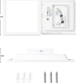 NETTLIFE Plafonnier LED Salon Panneau Blanc Plat 60x60cm 40w Lampe De Plafond Rectangulaire 3000k