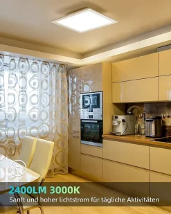 NETTLIFE Plafonnier LED Salon Panneau Blanc Plat 60x60cm 40w Lampe De Plafond Rectangulaire 3000k