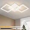 NETTLIFE Plafonnier LED Salon Blanc Dimmable Carré Moderne 32w Avec Télécommande
