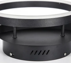 NETTLIFE Plafonnier LED 46W Dimmable Design Moderne Lampe de Salon avec Télécommande pour Chambre à Coucher Cuisine Marron