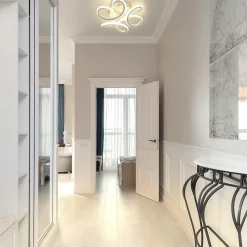 NETTLIFE Plafonnier LED 17W, 3000K 27x12cm Petite Lampe de Couloir Moderne Blanc Chaud Blanc Géométrie Design pour Studio Entrée