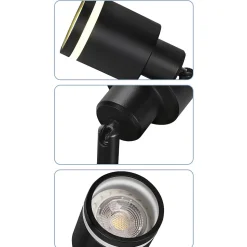 NETTLIFE Plafonnier Noir Moderne: 4 Spots Métal GU10, Orientables,Pour Chambre,Salle à Manger, Ampoules Non Incluses