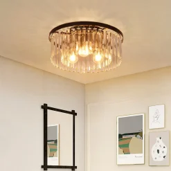 NETTLIFE Plafonnier pour chambre à coucher, salon, lampe de chambre noire E27, lampe de salon moderne